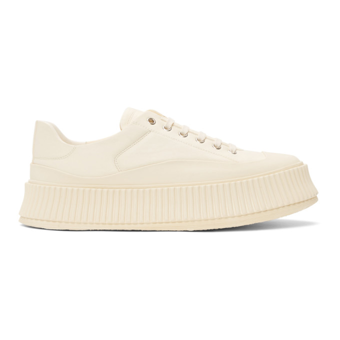 Jil Sander Off-White Leather Platform Sneakers (JI36510A_13140)