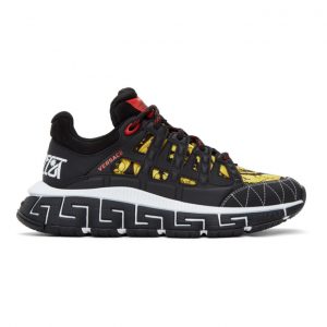 Versace Black and Yellow Trigreca Sneakers (DSU8094 D15TCG)