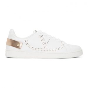 Valentino White and Pink Valentino Garavani Backnet VLogo Sneakers (VW2S0M20FKZ)