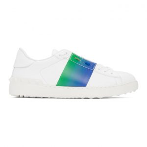 Valentino White and Blue Valentino Garavani Degrade Open Sneakers (VY2S0830GRK)