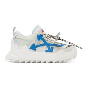 Off-White White and Blue Odsy-2000 Sneakers (OMIA139R21FAB0010145)