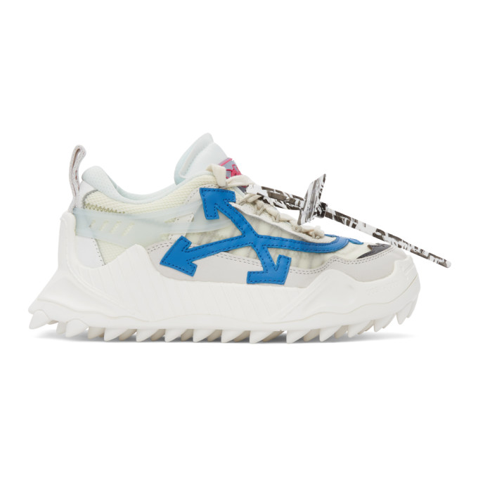 Off-White White and Blue Odsy-2000 Sneakers (OMIA139R21FAB0010145)