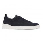 Ermenegildo Zegna Navy Denim Triple Stitch Sneakers (LHDEN-A4666X)