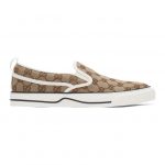 Gucci Beige and Brown Tennis 1977 Slip-On Sneakers (643489 2HK30)
