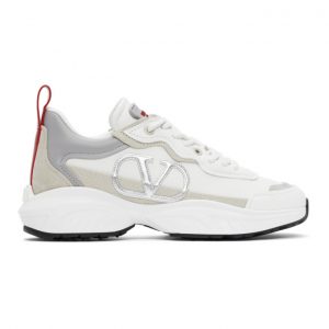 Valentino White and Red Valentino Garavani VLogo SHEGOES Sneakers (VW2S0AB1KCX)