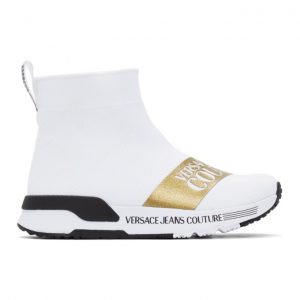 Versace Jeans Couture White Dynamo Institutional Logo Sneakers (EE0VWASA7E71935)