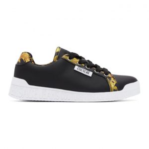 Versace Jeans Couture Black Logomania Baroque Sneakers (EE0VWASP1E71973)