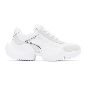 Versace Jeans Couture White and Grey Gravity Logo Sneakers (EE0VWASU3E71929)