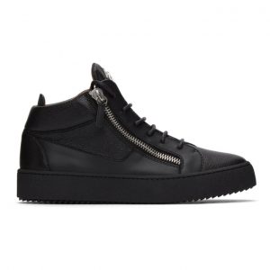 Giuseppe Zanotti Black Grained Kriss High-Top Sneakers (RU70009 77560)
