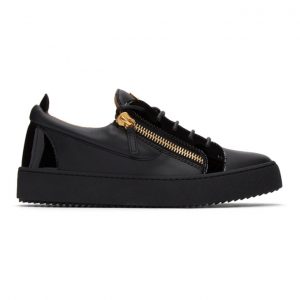 Giuseppe Zanotti Black Patent Frankie Sneakers (RU70000 72608)