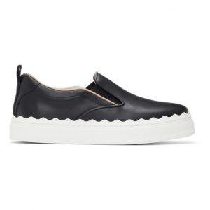 Chloe Black Lauren Slip-On Sneakers (CHC21U42142)