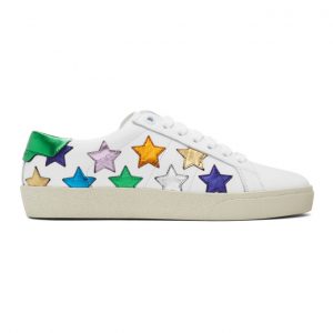 Saint Laurent White and Multicolor Star Court Classic SL/06 Sneakers (592541 00NB0)
