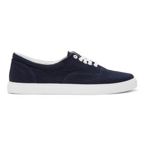DOPPIAA Navy Seersucker Aarox Sneakers (AAROX-M4440)