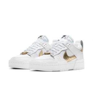 Nike Dunk Low Disrupt White Metallic Gold (W)