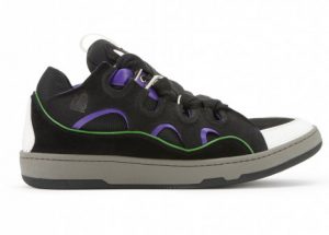 Lanvin Leather Curb Black Purple