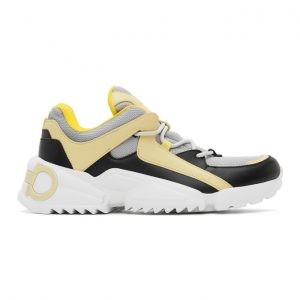Salvatore Ferragamo Black and Grey Skylar Sneakers (020286 0743122)
