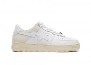 A Bathing Ape Bape Sta Low Suede Heel White