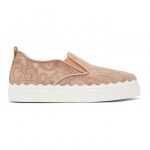 Chloe Pink Lace Lauren Slip-On Sneakers (CHC21U421D2)