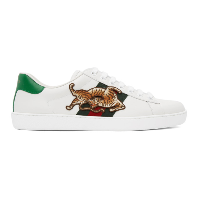 Gucci White Tiger Ace Sneakers (649052 0FI60)