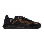 Dolce and Gabbana Black and Leopard NS1 Low Sneakers (CK1810 AO538)
