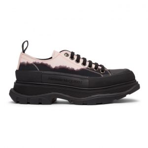 Alexander McQueen Black and Pink Dipped Tread Slick Sneakers (651691W4PF1)
