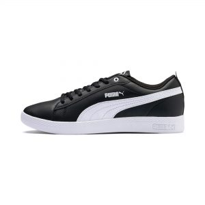 Puma Smash v2 Leder Damen  Schwarz/Weiß (365208-02)