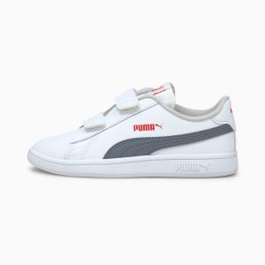 Puma Smash v2 Leder Kinder  Weiß (365173-25)