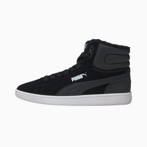Puma Vikky v2 Mid Fur Youth Mädchen  Schwarz/Weiß (370622-03)