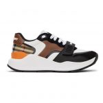 Burberry White and Black Vintage Check Ramsey Low Sneakers (8039112)