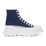 Alexander McQueen Indigo Denim Tread Slick High Sneakers (611706 W4PD1)
