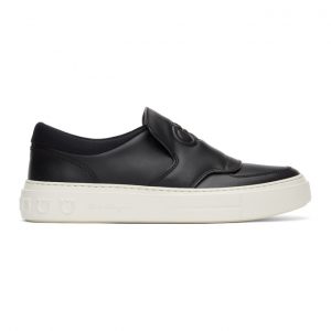 Salvatore Ferragamo Black Gancini Slip-On Sneakers (020242 004 – 741878)
