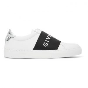 Givenchy White and Silver Elastic Urban Knots Sneakers (BE0005E10H)