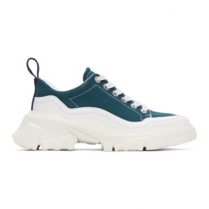 MCQ Green and White Orbyt Basketball Sneakers (652437R2744)
