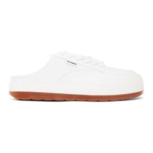 Sunnei White Leather Lace-Up Dreamy Sabot Sneakers (DS01WHITE)