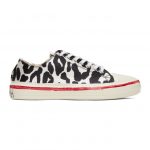 Marni Black and White Leopard Graffiti Gooey Low-Top Sneakers (SNZW009902 P3953)