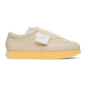 Marni White and Beige Leather Light Sneakers (SNZW010502P3746)