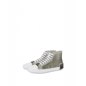 Moschino High Sneakers Aus Mesh Allover Logo (POLMB15452G1CGW010A)