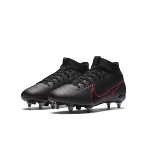 Nike Jr. Mercurial Superfly 7 Academy SG Fußballschuh für weichen Rasen für jüngere/ältere Schwarz (AT8122-060)