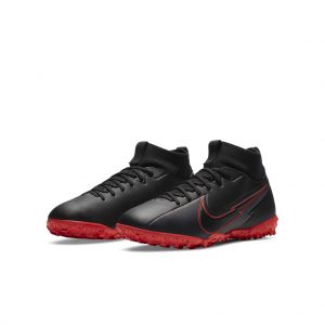 Nike Jr. Mercurial Superfly 7 Academy TF Fußballschuh für Kunstrasen für jüngere/ältere Schwarz (AT8143-060)