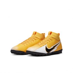 Nike Jr. Mercurial Superfly 7 Academy TF Fußballschuh für Kunstrasen für jüngere/ältere Orange (AT8143-801)