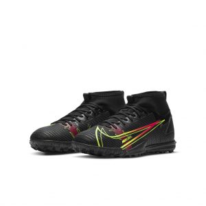 Nike Jr. Mercurial Superfly 8 Academy TF Fußballschuh für Kunstrasen für jüngere/ältere Schwarz (CV0789-090)