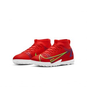 Nike Jr. Mercurial Superfly 8 Academy TF Fußballschuh für Kunstrasen für jüngere/ältere Rot (CV0789-600)