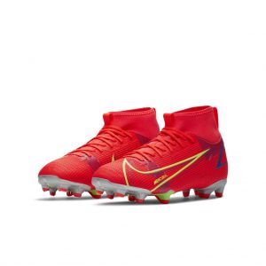 Nike Jr. Mercurial Superfly 8 Academy MG Fußballschuh für verschiedene Böden für jüngere/ältere Rot (CV1127-600)