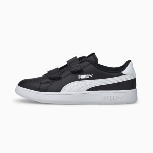 Puma Smash v2 Leder Kinder  Schwarz (365173-03)