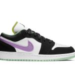 Jordan 1 Low Black White Purple (GS)