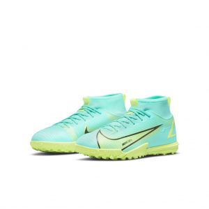 Nike Jr. Mercurial Superfly 8 Academy TF Fußballschuh für Kunstrasen für jüngere/ältere Blau (CV0789-403)