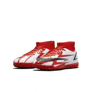 Nike Jr. Mercurial Superfly 8 Academy CR7 TF Turf-Fußballschuh für jüngere/ältere Rot (DB2679-600)