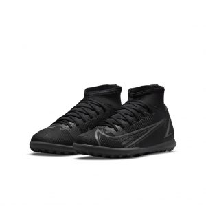 Nike Jr. Mercurial Superfly 8 Club TF Fußballschuh für Kunstrasen für jüngere/ältere Schwarz (CV0795-004)