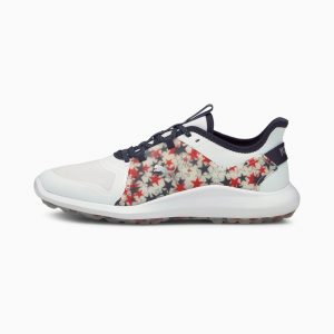 Puma IGNITE FASTEN8 USA Golfschuhe Weiß/Rot (194878-01)