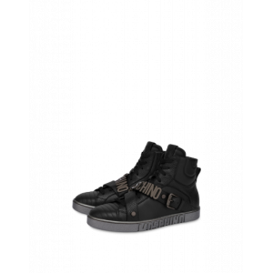 Moschino High Sneakers Aus Kalbsleder Metal Lettering (POLMB15152G1DGAE00C)